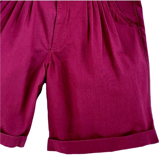 Vintage Gitano Pleated Front Shorts, Magenta - Picture 4 of 13